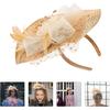 SUPVOX Chapeau Fascinator de Mariée avec Voile, Coiffe de Mariage Faite Main pour Femmes, Accessoire de Cheveux pour Occasion Spéciale Jour de Course et Événements Formels Beige