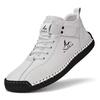 Herren Lederschuhe Outdoor Bequem Mode Weich Homme Knöchel Rutschfest Flach Freizeit Mokassin Handgefertigt High Top Schuhe
