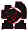 Velour Floor Mats with Red Edge For: Toyota C-HR Crossover (2016-)