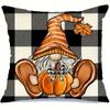 Home Decor Thankful Blessed Gnome & Fall Pumpkins Pillow Pattern Cushion Cover Suitable For Sofa Bedroom Car Pillow Cover