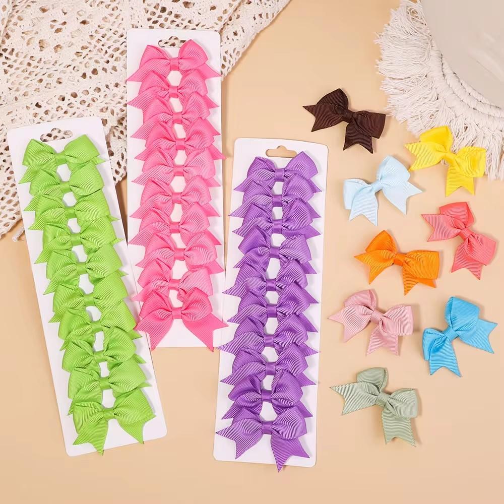 10 Stück/Los Kinder Einfarbiges Band Baby Schleifen Haarspangen für Babymädchen Handgemachte Schleife Haarnadel MiNi Haarspangen Haarschmuck