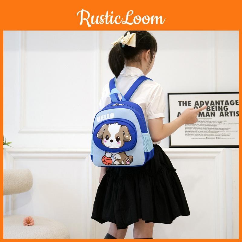 Cartoon Dog Adorable Backpack For Kids In Pink Green Orange Blue And Yellow Colors