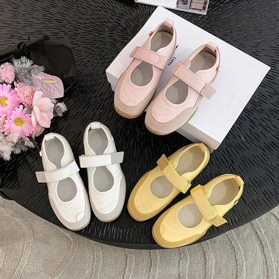 Fashion 2025 Spring Women's Flat Shoes Korean Style Mary Jane Ladies' Casual Leather Flat Boat Shoes Loafers Work and Party Wear