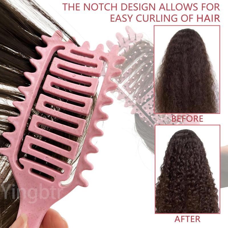 Curly Hair Brush Hollow Out Curl Define Styling Brush Beard Comb Styling Detangling Brush Multi-purpose Home Styling Tools