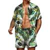 Spring and Summer Loose Beach Casual Men's Clothing Floral Print Fashion Top Shirt Set