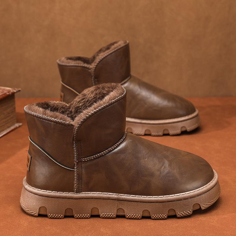 High quality winter warm piled thickened snow boots large size versatile warm cotton shoes non-slip cotton shoes