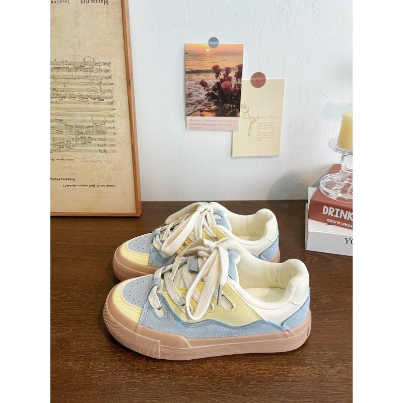 Niche original thick baseplate shoes women s spring and autumn new fashion versatile casual shoes bread shoes tide 35 синий