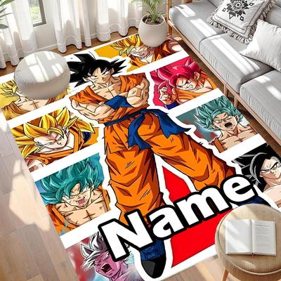 Custom Name Personalized Anime Print Carpet, Versatile Home Decor Rug, for Playroom, Apartment, Balcony, Entryway, Hallway Gift
