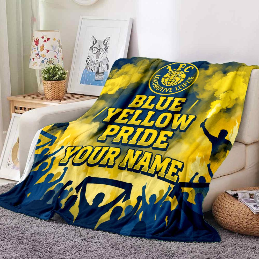 1PC 1 Fc Lokomotive Leipzig Custom Name Patterned Flannel Blanket Suitable For All Seasons for Home Decor Warmth and Comfort Gifts Holiday Present