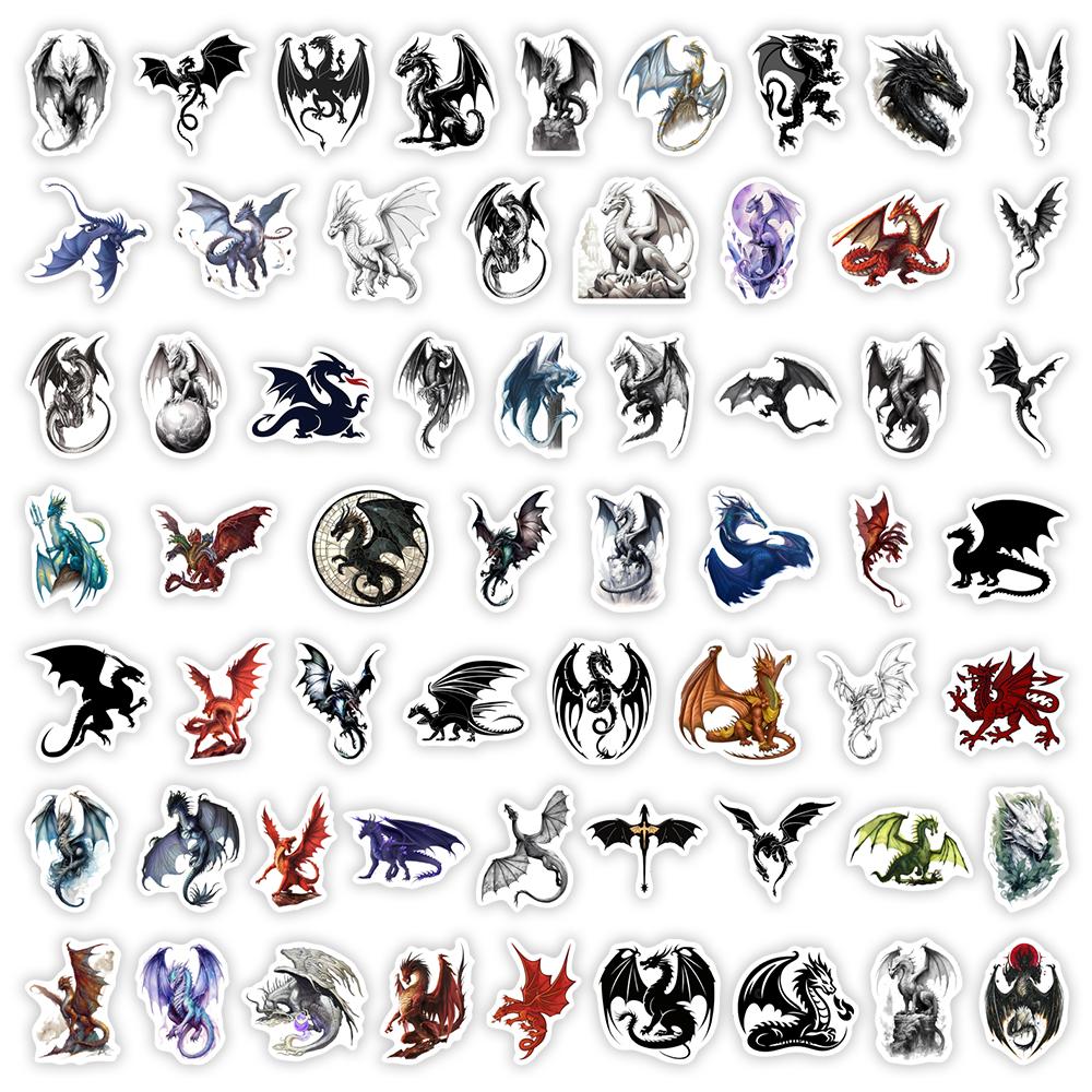 Fantasy Dragon Sticker Magic DIY Toy Graffiti Decal for Scrapbook Journal Laptop Phonecase Luggage Bottle Decorative Waterproof