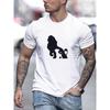 European sizes Creative Lion And Cub Silhouettes Graphic Print, Men's Fashion Crew Neck Short Sleeve T-shirt, Casual Comfy Fit Top For Summer