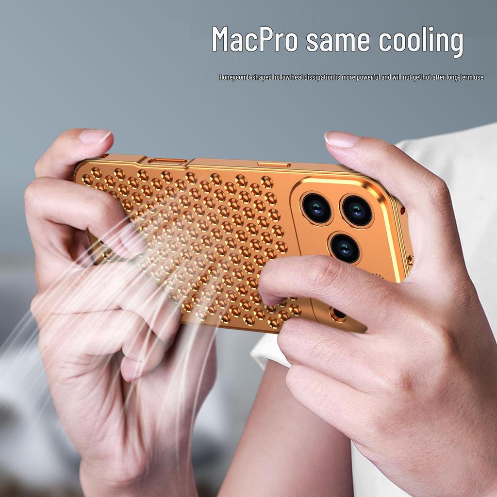 Heat Dissipation Snap-on Aluminum Case for iPhone 14 Pro/15/16/17 Pro Max with Aroma Diffuser