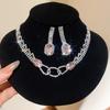 Set di Orecchini e Collana con Diamanti a Goccia: Lussuosa Collana Girocollo con Pendente Gioiello per Donna