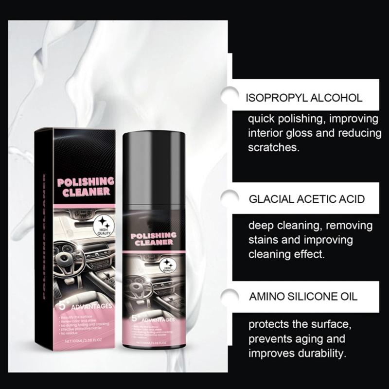 Celkový čistič interiéru ve spreji Čistič a leštidlo interiéru auta pro vylepšení auta Složení vhodné pro péči o gumu a kůži