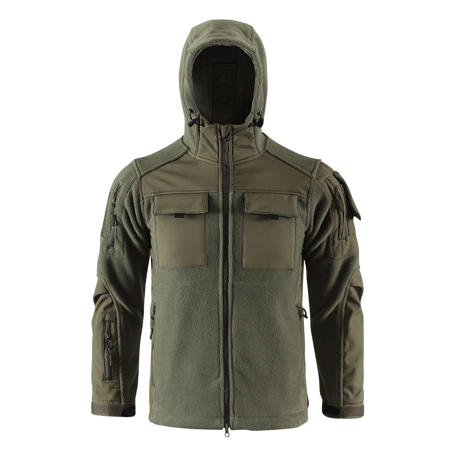

Men s Outdoor Workwear Casual Loose Zipper Pocket Waterproof Warm Long Sleeve Hooded Jacket XXXL