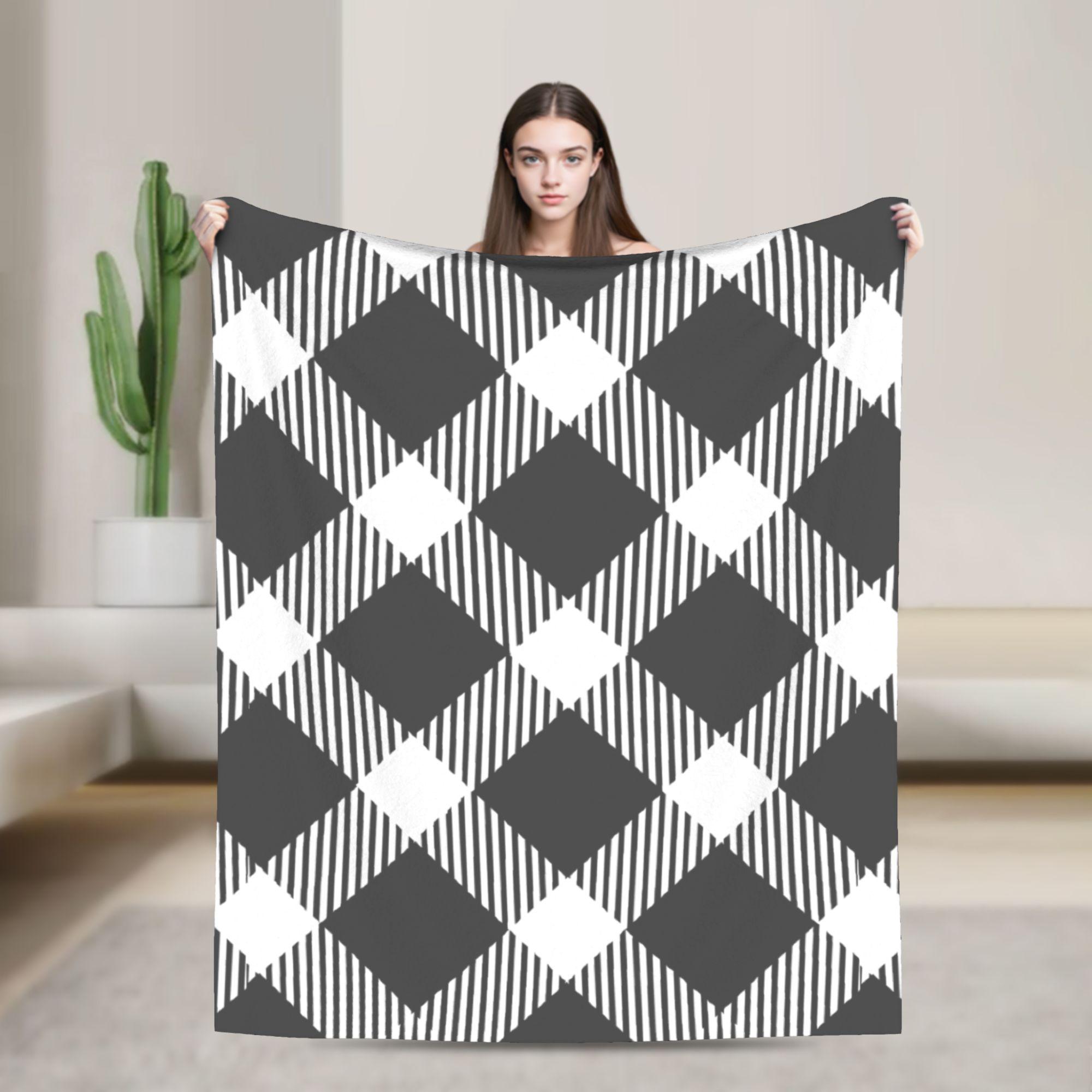 Клан Ролло Сине-зеленый тартан Одеяла Бархатное Всесезонное Клетчатое Портативное Мягкое Одеяло-плед для Дома Путешествий Плюшевое Тонкое Одеяло 30x40in