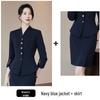 Women's 2025 Red Collarless Suit Jacket Set - New Style Salon Workwear for Professional Elegance