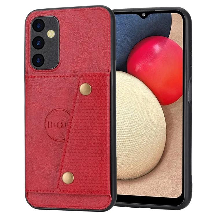 For Samsung Galaxy A35 5G Cell Phone Case PU Leather Coated TPU Cover with Card Slots