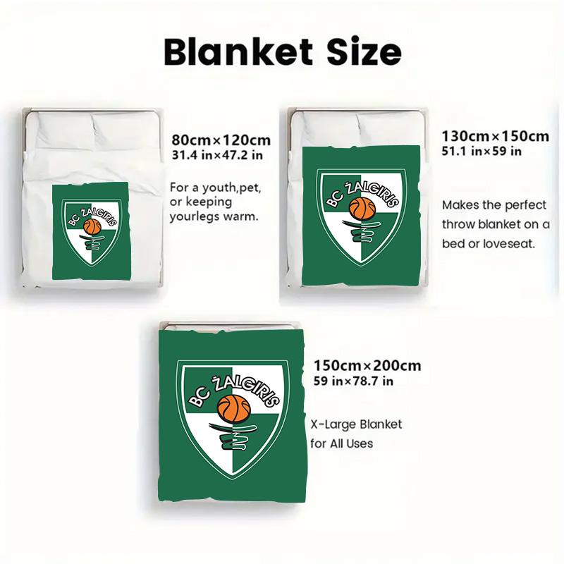 Kauno Zalgiris 2D Flaches Muster Flanelldecke, Hohe Qualität für Alle Jahreszeiten, Heimdekoration, Wärme und Komfort, Perfekt für Weihnachtsgeschenke.
