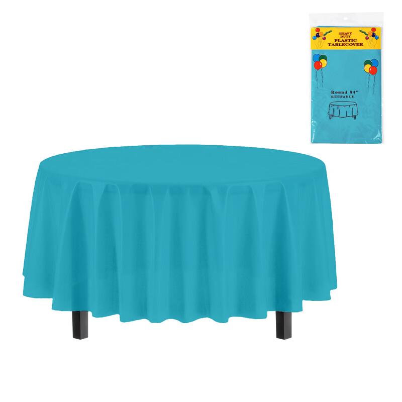 

Solid Round Disposable Plastic Tablecloth