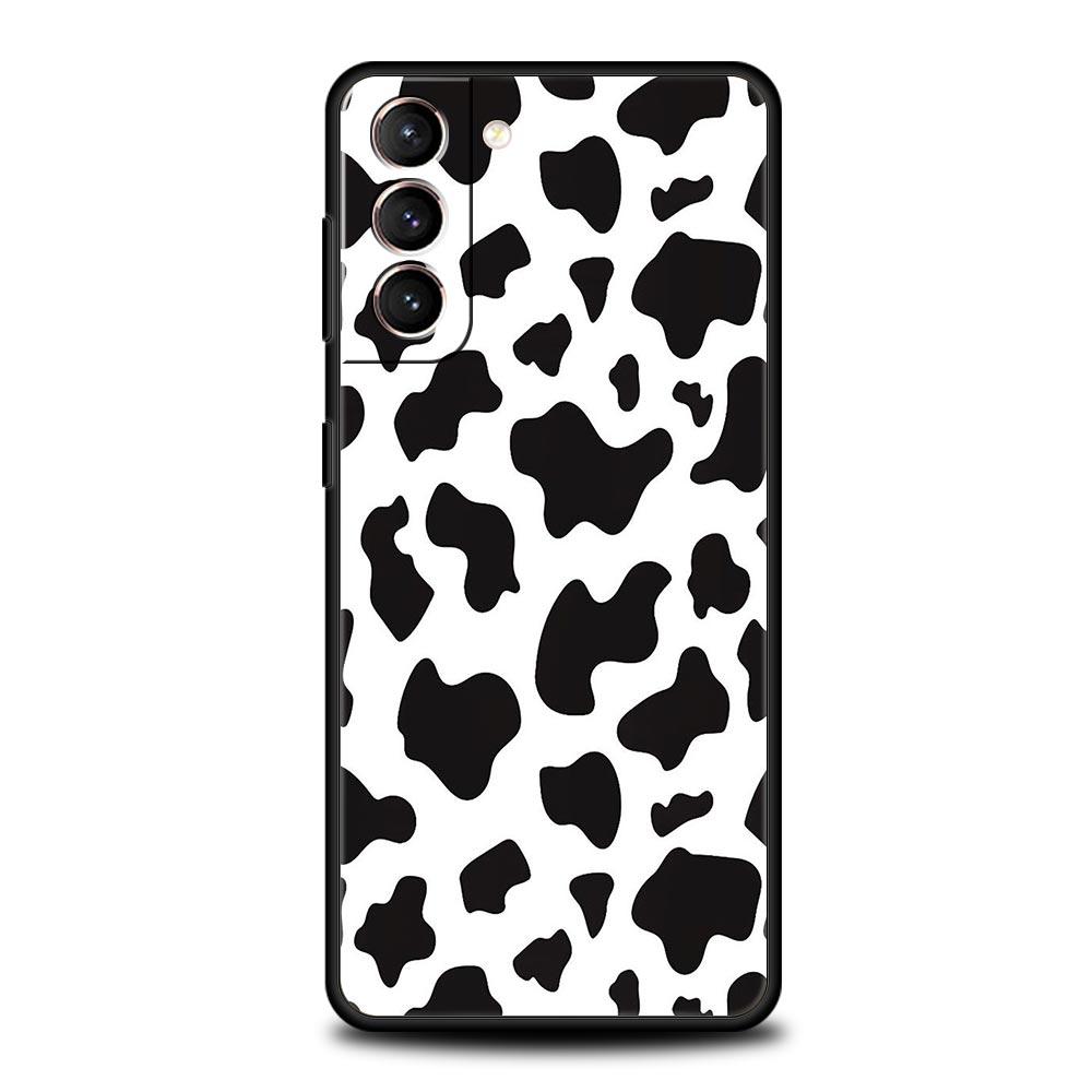 

White Black Cow Pattern Phone Case For Samsung Galaxy S24 S23 S22 S20 Ultra S21 FE 5G S10 S9 Plus S10E Soft Silicone Cover Samsung S10e