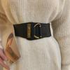 "Women's Retro Black Elastic Waistband Fashion Belt"