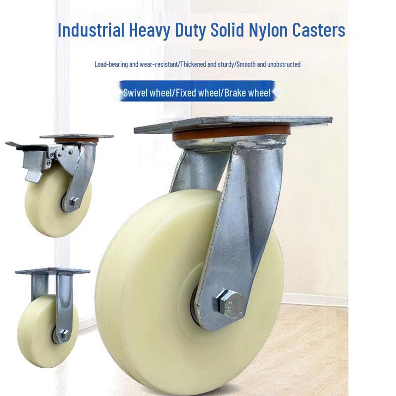 

Міцні нейлонові коліщатка - 4 , 5 , 6 Поворотні, напрямні та гальмівні колеса для візків, Зносостійкі 4-inch Single Wheel Nylon Swivel Caster