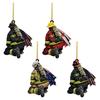 Christmas Acrylic Charming Firefighter Decoration For Tree And Colorful Car Accessory