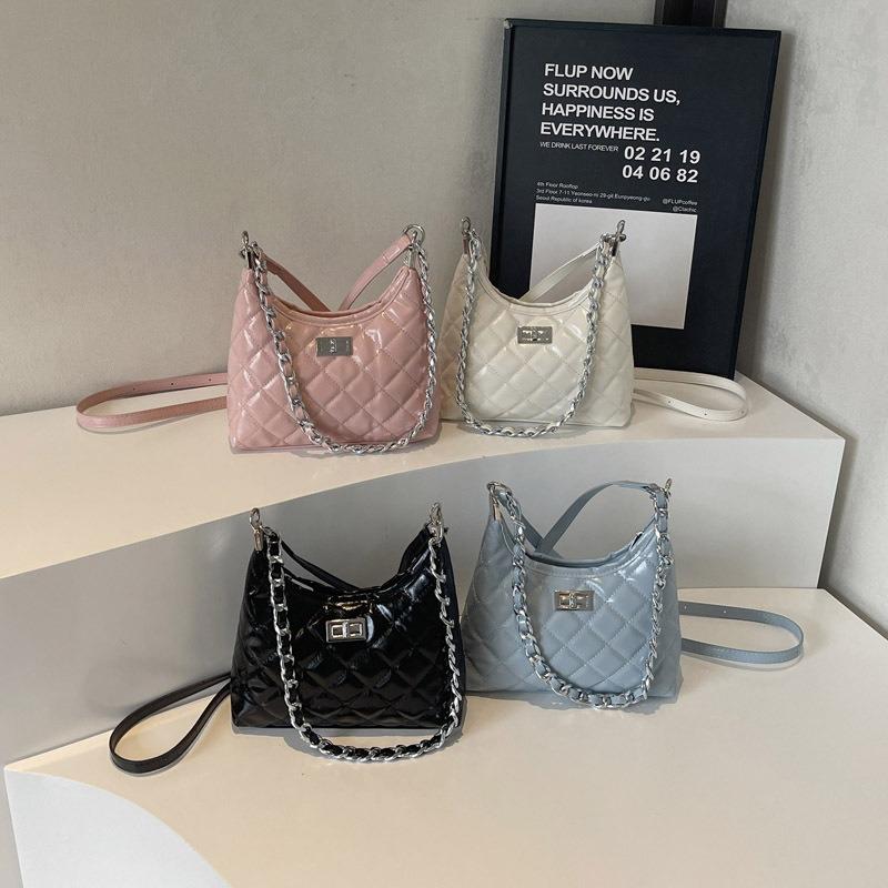 Rhombus embroidered thread chain shoulder bag women's new versatile casual high-end messenger bag