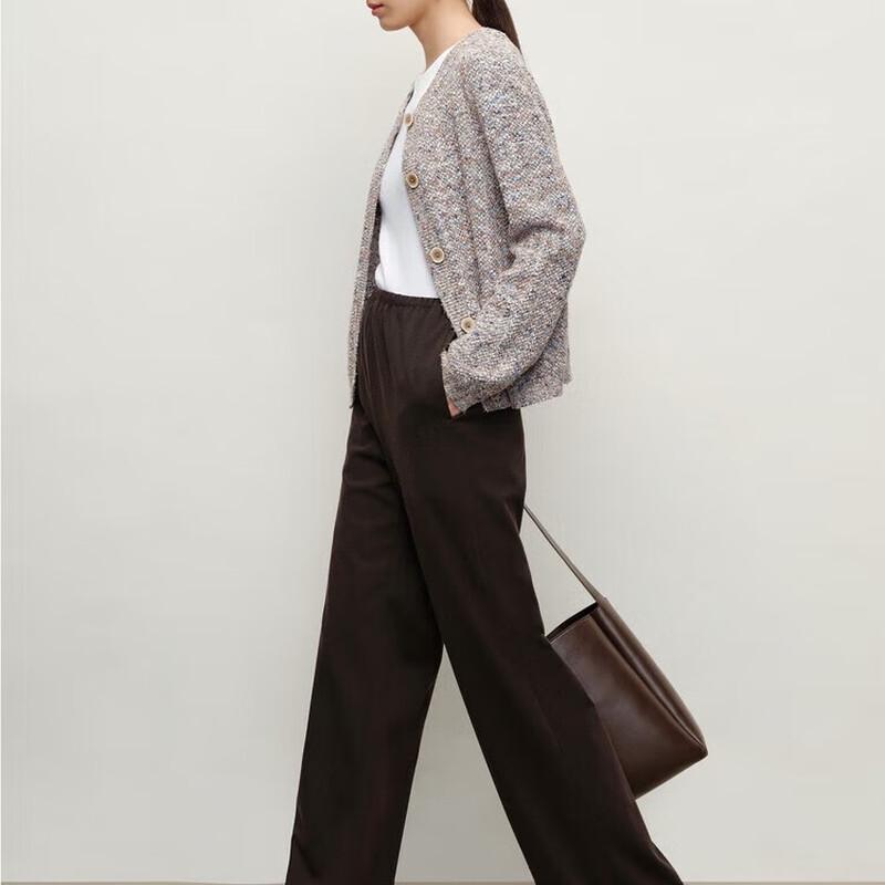 

Jiuzi AnnaKe Women s Elastic Waist Knit Wide-Leg Pants M