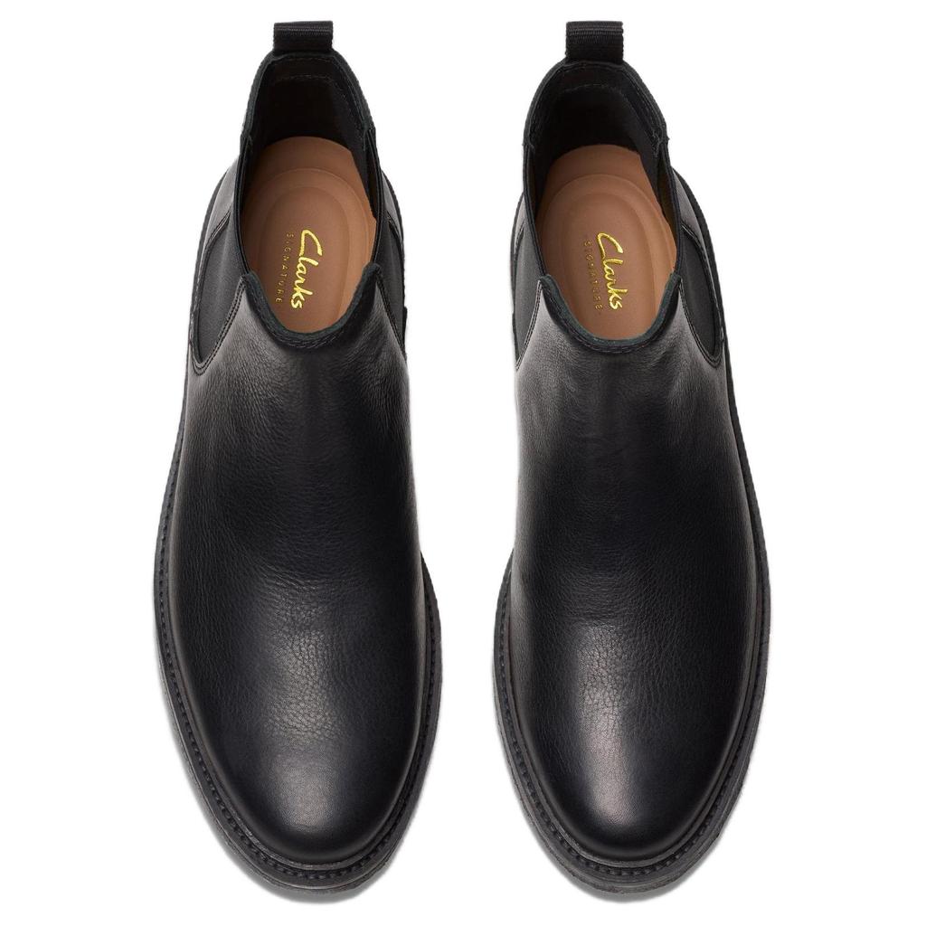 Clarks Leather Slip-On Lightweight Short Chelsea Boots Men boots Black 26179688