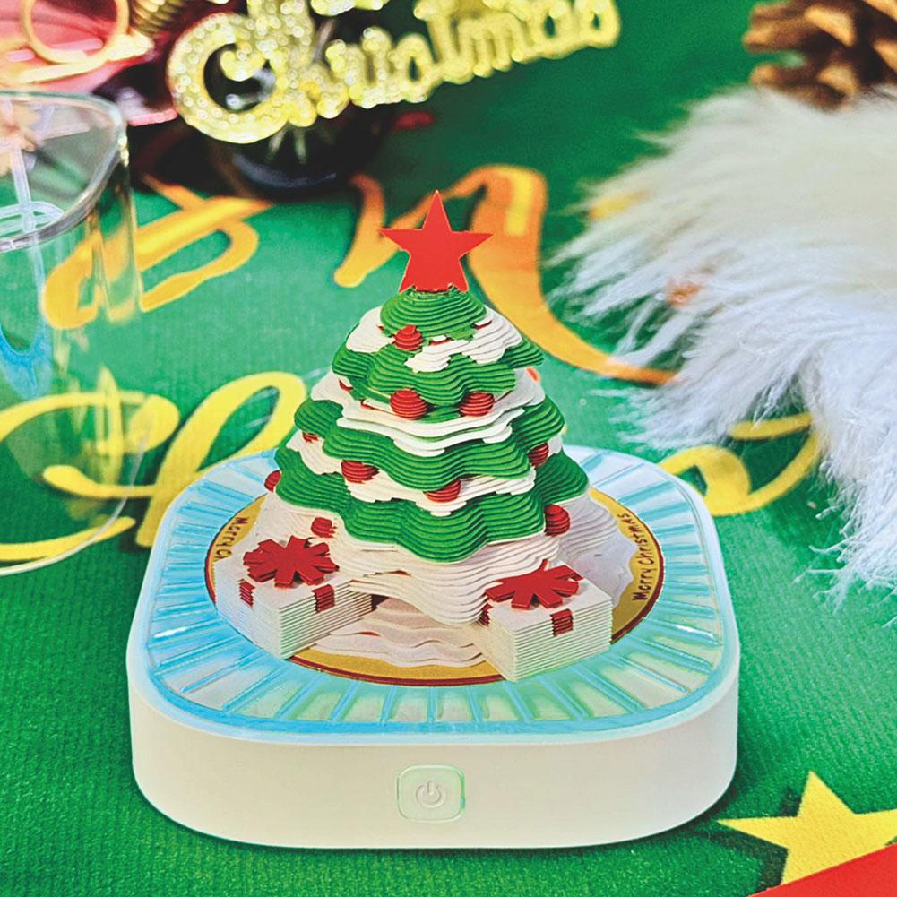 2025 Multi-functional 3d Christmas Tree House Calendar 3D Panoramic Calendar Christmas Tree Desk Calendar Note Paper