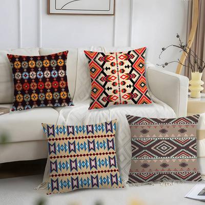 Native Fabric Pattern Pillow Case Short Plush Print Cushion Cover Square Throw Pillow Covers Sofa Home Decor