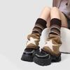 Pink Brown Star Leg Warmers Knitted Gothic Y2K Stockings  Hot Girl Accessories