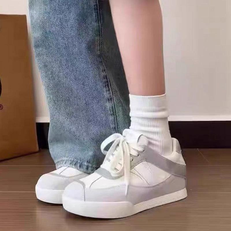 Blaue Sneaker Damen neu Frühling und Sommer Plateau Deutsche Trainingsschuhe Waffel Forrest Gump Schuhe runde Zehenpartie Board Schuhe lässige Canvas Schuhe