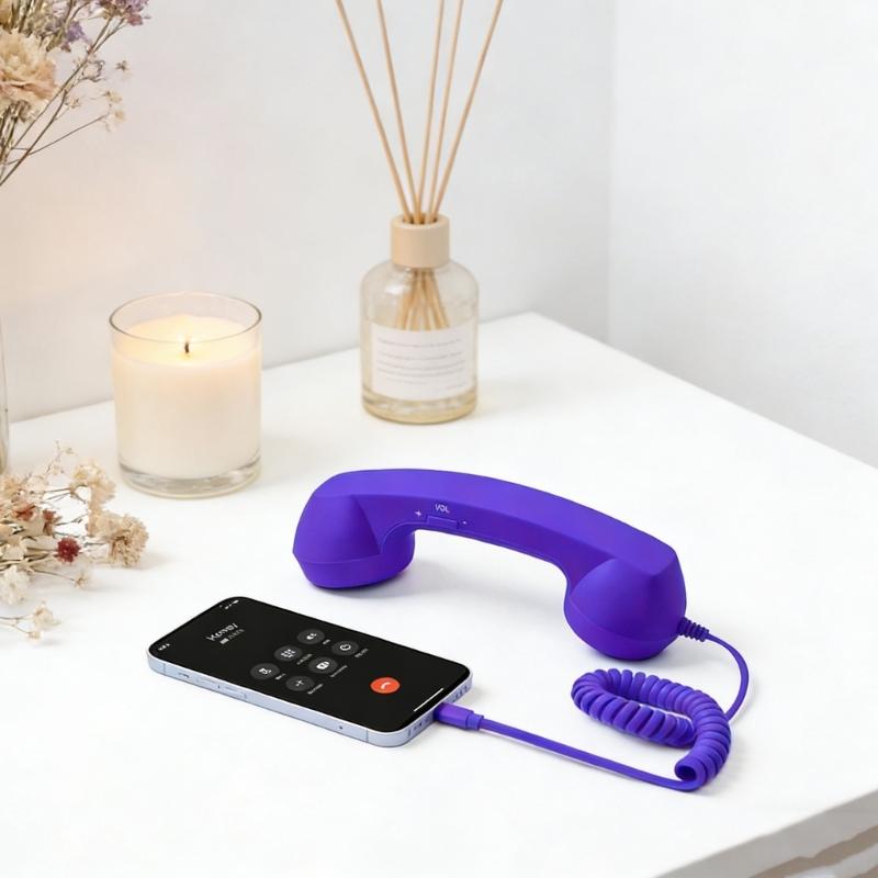 Classical Telephone Receiver Design Headphone USB C Headset With Noise Canceling Microphone For Office And Home Use
