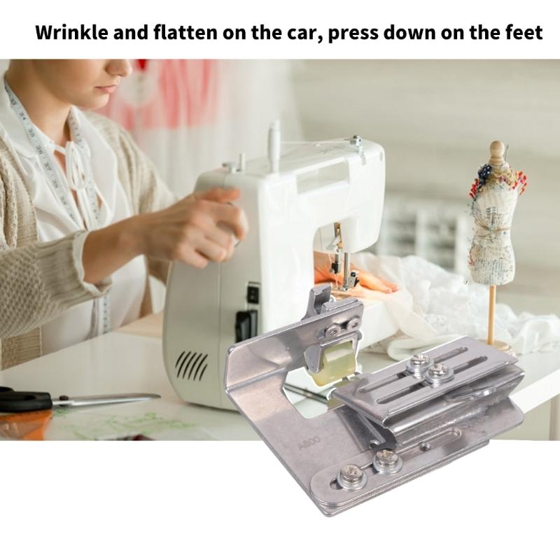 Double Layer Ruffling Presser Foot Sewing Machine Roller Presser Foot Adjustable Width for Thick/Thin Fabric Leather