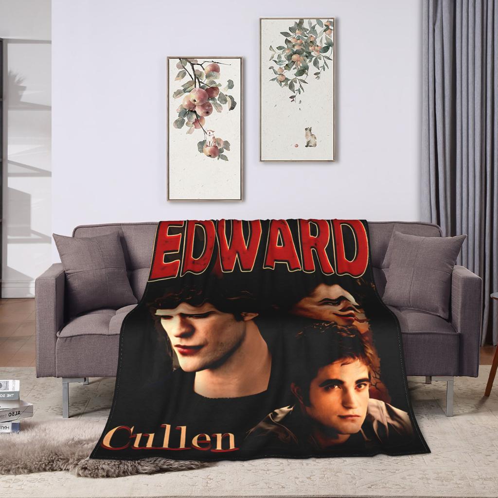 Koc Flanelowy Edward Cullen Zimowy Robert Pattinson Super Ciepła Pościel Kocyki do Wystroju Domu Wzór Narzuta Pokrowiec na Sofa Łóżko
