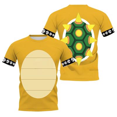 Καρτουν Bowser 3D εκτυπωμένο T-shirt Harajuku ανδρικό και γυναικείο casual τοπ Κοστούμι Cosplay Αγόρια/Κορίτσια Καλοκαιρινό κοντομάνικο T-shirt