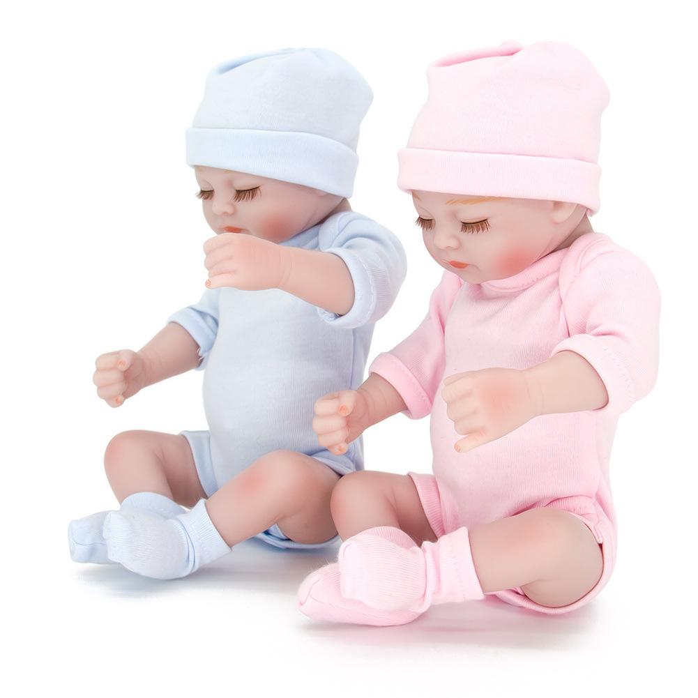 28 cm 11 tommer vinyl Leketøy Reborn Rebirth dukke Lukket øye simulering for barn Bursdag Julegaver ledsaget av leker