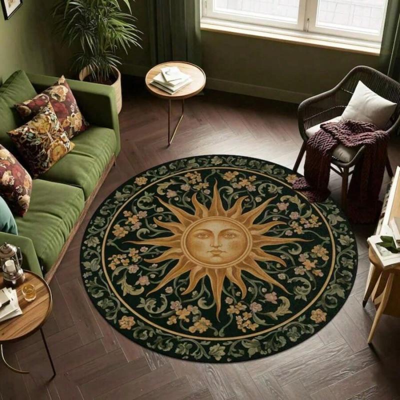 Vortex Kleurrijke Boekenstapel Illusie Rond Tapijt Antislip Cirkelvormig Fantasie Slaapkamer Decor Vloerkleed 40x40cm