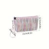 1pc Colorful Woven Cosmetic Bag Waterproof Travel Toiletries Bag Women Accessories Small Zipper Wallet
