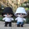 niannyyhouse Doll Clothing Set 20cm Fisherman's Hat T-Shirt Jeans 3-Piece Outfit for Baby Dolls