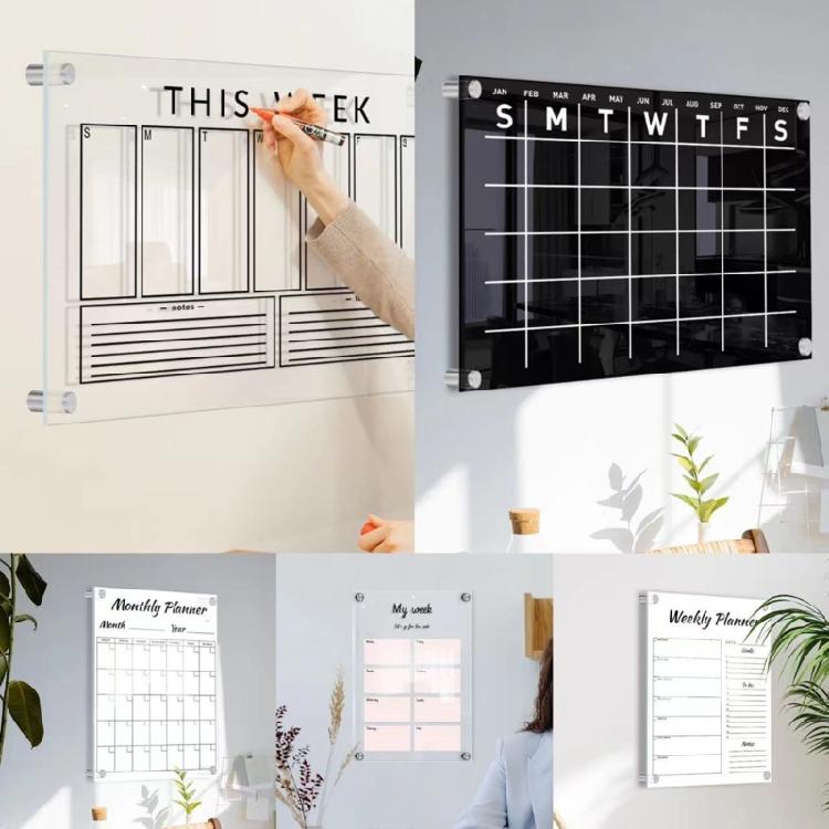 Acrylic Dry Erase Calendar Board To Do List Whiteboard for Wall Decorative