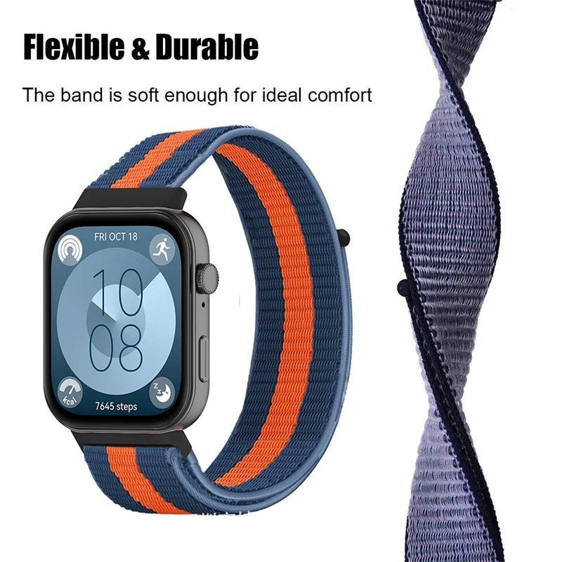 Nylon-Gewebeband für Huawei Watch Fit 4 Fit 4Pro Sport-Loop-Armband Austauschbares Armband für Huawei Fit 3 Zubehör