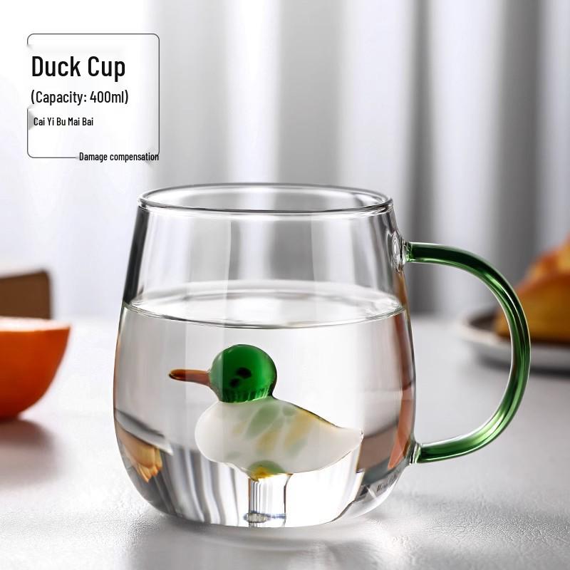 

Прозрачная 3D стеклянная чашка в форме животного, цветная и термостойкая 301-400ml