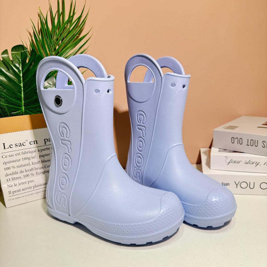 2025 Dziecięce Antypoślizgowe Wodoodporne Kalosze do Połowy Łydki - Gumowe Buty z Miękką Podeszwą dla Niemowląt