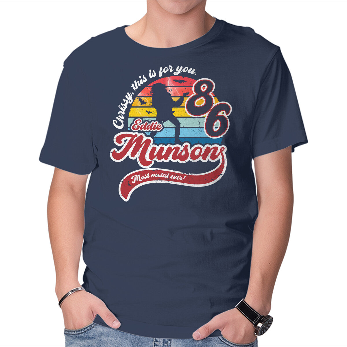 Unisex Crew Neck T-Shirt For Chrissy Graphic Short Sleeve Casual Tee XS