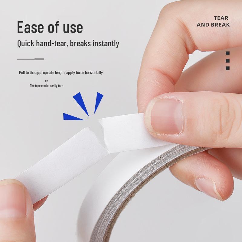 High-Viscosity Hand-Tearable Double-Sided Tape for Crafts and Office - Strong Hot-Melt Adhesive