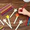 60Pcs Wooden Five Point Star Wand Slices Unfinished Wood Star Wand For Kid Adult Painting Kid Birthday Christmas Party